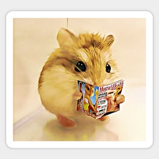 little hampter reading magazine Sticker